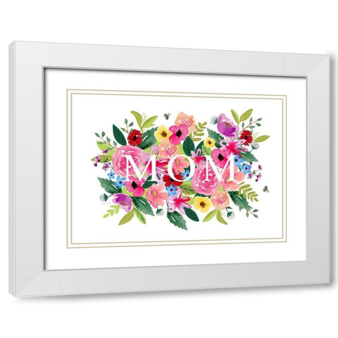 Mothers Day Floral White Modern Wood Framed Art Print with Double Matting by Tyndall, Elizabeth