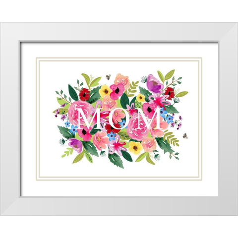 Mothers Day Floral White Modern Wood Framed Art Print with Double Matting by Tyndall, Elizabeth