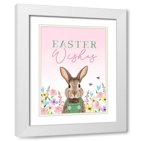 Easter Wishes White Modern Wood Framed Art Print with Double Matting by Tyndall, Elizabeth