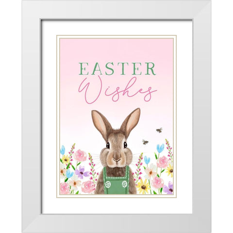 Easter Wishes White Modern Wood Framed Art Print with Double Matting by Tyndall, Elizabeth