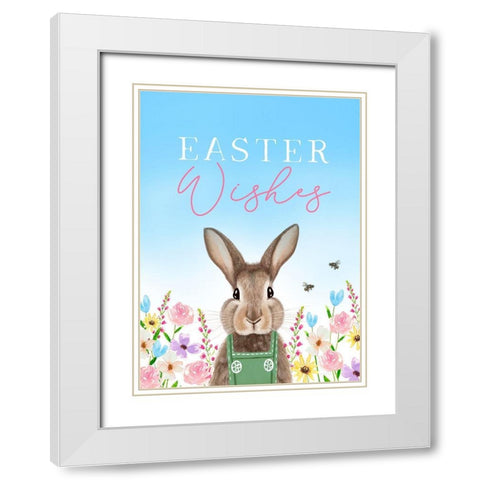 Easter Wishes II White Modern Wood Framed Art Print with Double Matting by Tyndall, Elizabeth