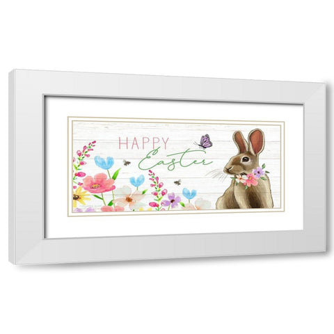 Happy Easter White Modern Wood Framed Art Print with Double Matting by Tyndall, Elizabeth