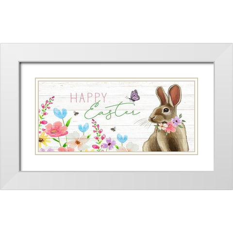 Happy Easter White Modern Wood Framed Art Print with Double Matting by Tyndall, Elizabeth