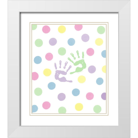 Hand Prints White Modern Wood Framed Art Print with Double Matting by Tyndall, Elizabeth