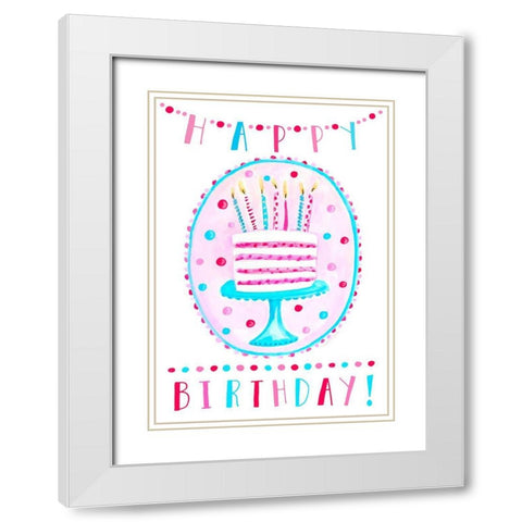 Birthday Cake White Modern Wood Framed Art Print with Double Matting by Tyndall, Elizabeth