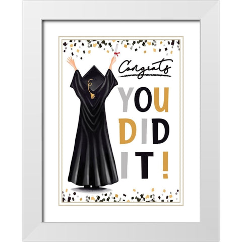 Cap and Gown White Modern Wood Framed Art Print with Double Matting by Tyndall, Elizabeth