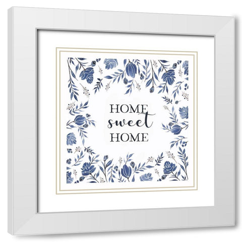 Home Sweet Home White Modern Wood Framed Art Print with Double Matting by Tyndall, Elizabeth