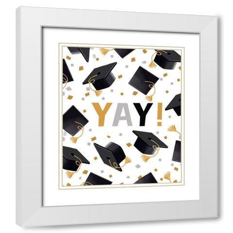 Yay! White Modern Wood Framed Art Print with Double Matting by Tyndall, Elizabeth