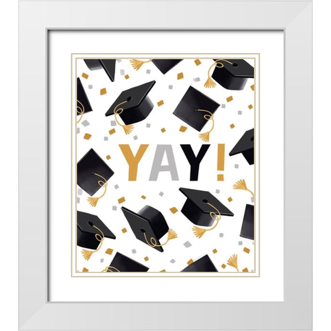 Yay! White Modern Wood Framed Art Print with Double Matting by Tyndall, Elizabeth