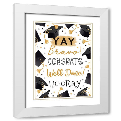 Congrats   White Modern Wood Framed Art Print with Double Matting by Tyndall, Elizabeth