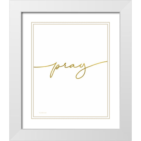 Pray White Modern Wood Framed Art Print with Double Matting by Tyndall, Elizabeth