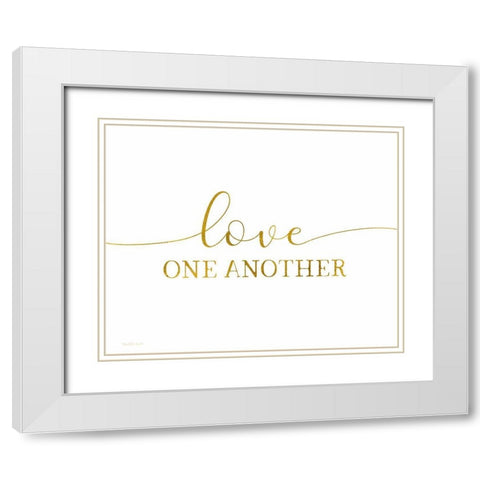 Love One Another White Modern Wood Framed Art Print with Double Matting by Tyndall, Elizabeth