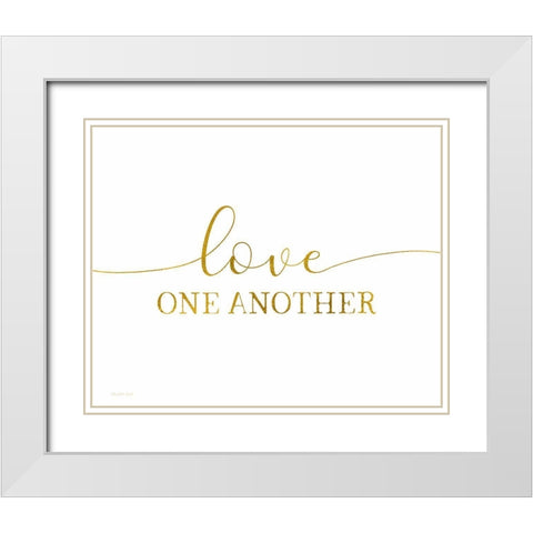 Love One Another White Modern Wood Framed Art Print with Double Matting by Tyndall, Elizabeth