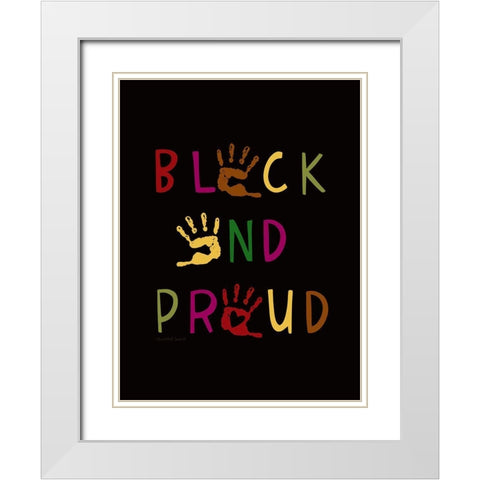 Black and Proud White Modern Wood Framed Art Print with Double Matting by Tyndall, Elizabeth
