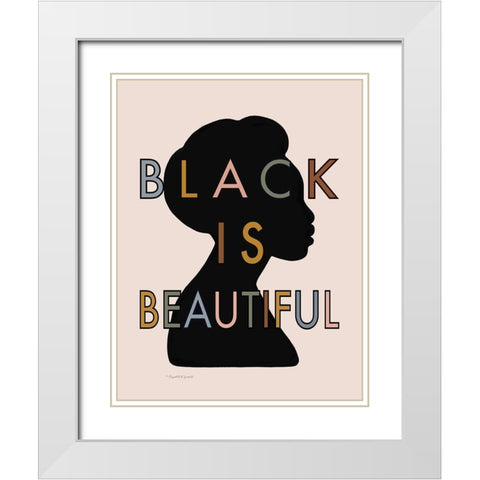 Black is Beautiful White Modern Wood Framed Art Print with Double Matting by Tyndall, Elizabeth