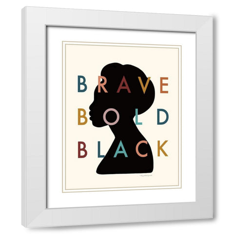 Brave Bold Black White Modern Wood Framed Art Print with Double Matting by Tyndall, Elizabeth