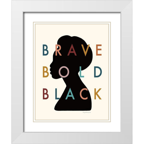 Brave Bold Black White Modern Wood Framed Art Print with Double Matting by Tyndall, Elizabeth