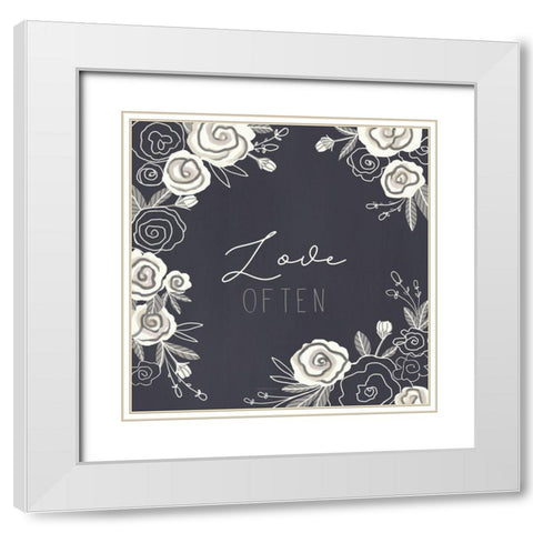 Love Often White Modern Wood Framed Art Print with Double Matting by Tyndall, Elizabeth