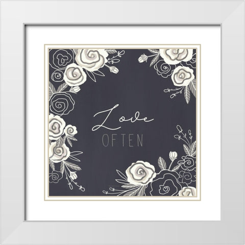 Love Often White Modern Wood Framed Art Print with Double Matting by Tyndall, Elizabeth