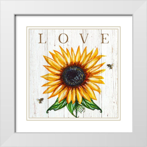 Love White Modern Wood Framed Art Print with Double Matting by Tyndall, Elizabeth