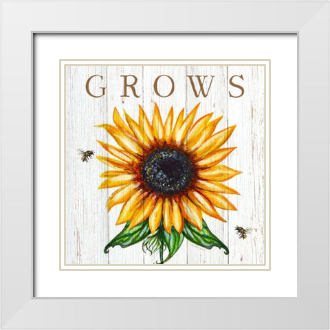 Grows White Modern Wood Framed Art Print with Double Matting by Tyndall, Elizabeth