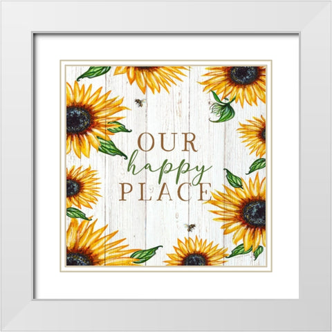 Our Happy Place White Modern Wood Framed Art Print with Double Matting by Tyndall, Elizabeth