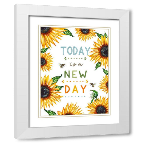 New Day White Modern Wood Framed Art Print with Double Matting by Tyndall, Elizabeth
