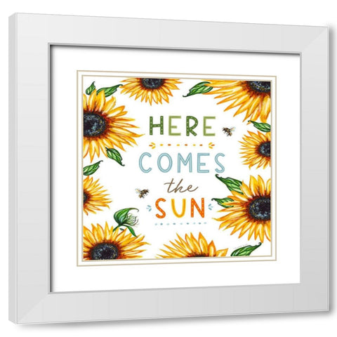 Here Comes the Sun White Modern Wood Framed Art Print with Double Matting by Tyndall, Elizabeth