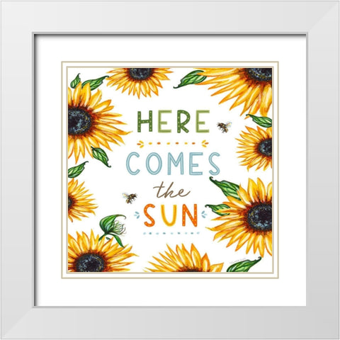 Here Comes the Sun White Modern Wood Framed Art Print with Double Matting by Tyndall, Elizabeth