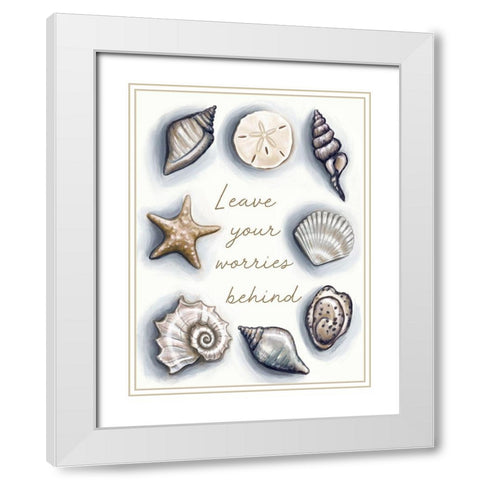 Worries Behind White Modern Wood Framed Art Print with Double Matting by Tyndall, Elizabeth