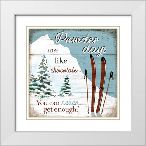 Powder Days White Modern Wood Framed Art Print with Double Matting by Tyndall, Elizabeth