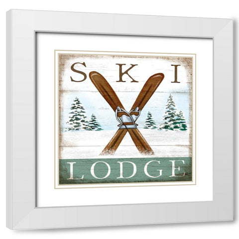 Ski Lodge White Modern Wood Framed Art Print with Double Matting by Tyndall, Elizabeth