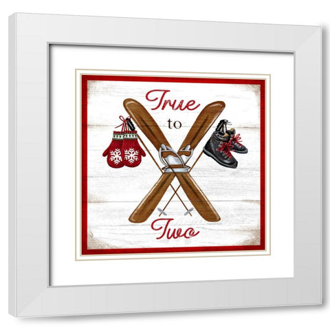 True to Two White Modern Wood Framed Art Print with Double Matting by Tyndall, Elizabeth