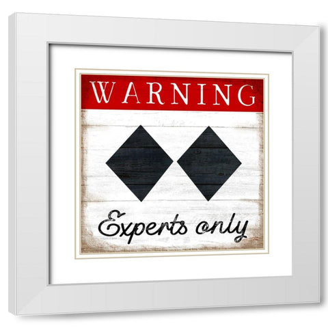 Experts Only White Modern Wood Framed Art Print with Double Matting by Tyndall, Elizabeth