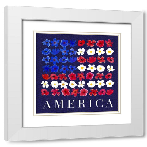 America White Modern Wood Framed Art Print with Double Matting by Tyndall, Elizabeth