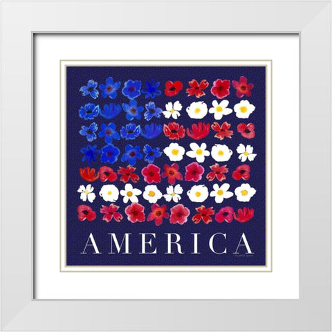 America White Modern Wood Framed Art Print with Double Matting by Tyndall, Elizabeth