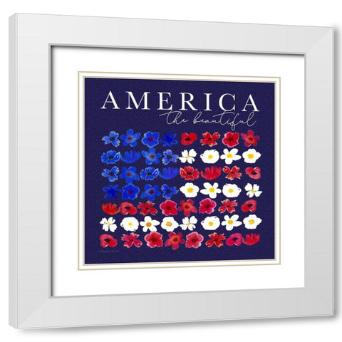 America the Beautiful White Modern Wood Framed Art Print with Double Matting by Tyndall, Elizabeth