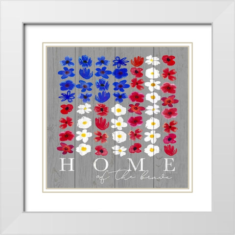 Home of the Brave White Modern Wood Framed Art Print with Double Matting by Tyndall, Elizabeth