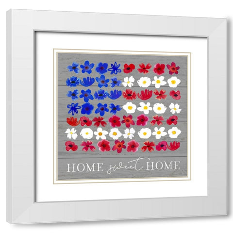 Home Sweet Home White Modern Wood Framed Art Print with Double Matting by Tyndall, Elizabeth