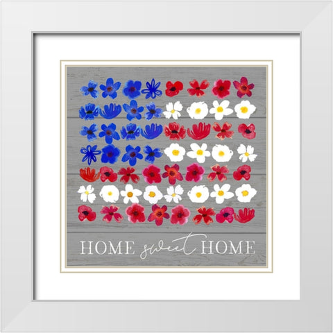 Home Sweet Home White Modern Wood Framed Art Print with Double Matting by Tyndall, Elizabeth