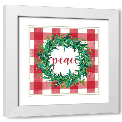 Peace White Modern Wood Framed Art Print with Double Matting by Tyndall, Elizabeth