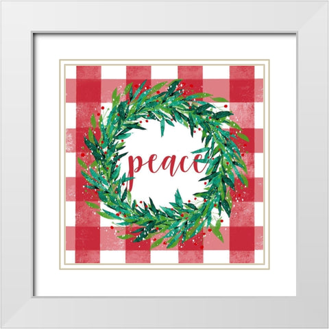 Peace White Modern Wood Framed Art Print with Double Matting by Tyndall, Elizabeth