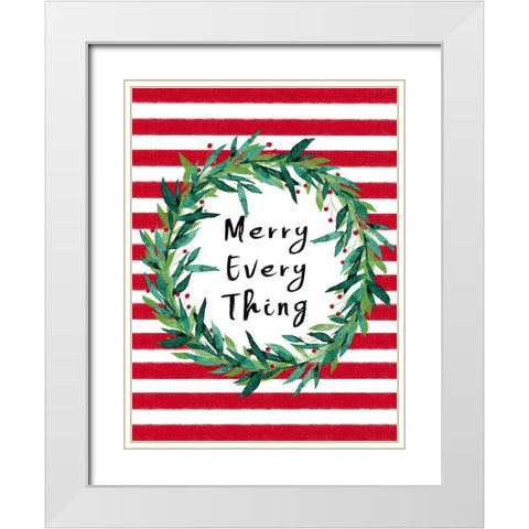 Merry Everything White Modern Wood Framed Art Print with Double Matting by Tyndall, Elizabeth