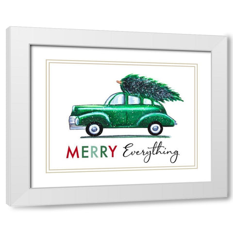 Merry Everything White Modern Wood Framed Art Print with Double Matting by Tyndall, Elizabeth