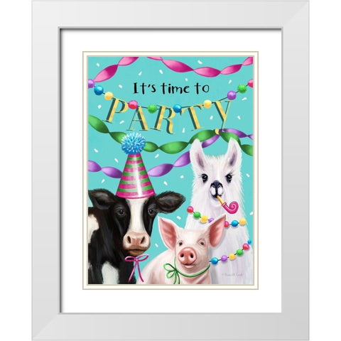 Party Animals White Modern Wood Framed Art Print with Double Matting by Tyndall, Elizabeth