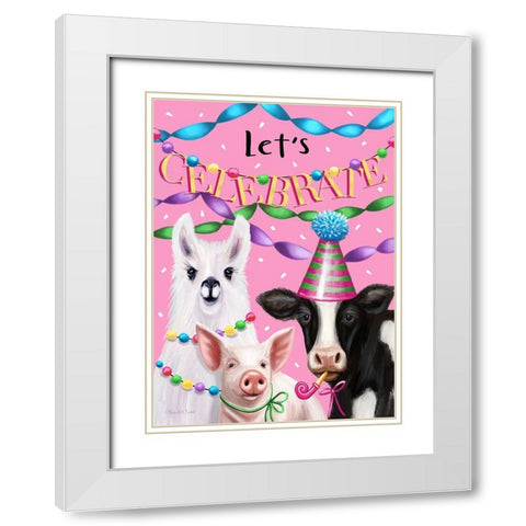 Party Animals II White Modern Wood Framed Art Print with Double Matting by Tyndall, Elizabeth