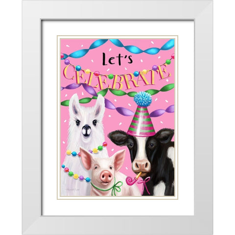 Party Animals II White Modern Wood Framed Art Print with Double Matting by Tyndall, Elizabeth