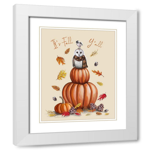 Its Fall Yall White Modern Wood Framed Art Print with Double Matting by Tyndall, Elizabeth