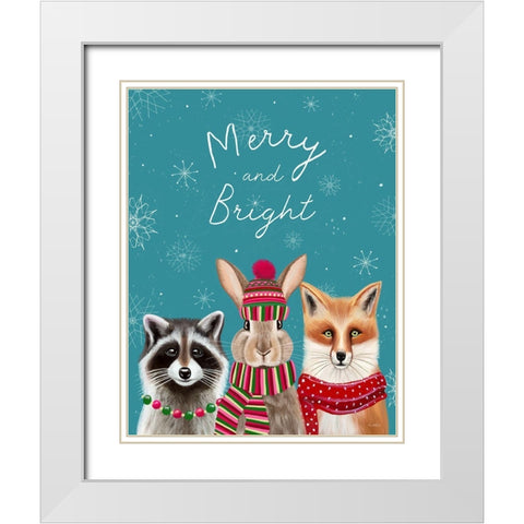 Merry and Bright White Modern Wood Framed Art Print with Double Matting by Tyndall, Elizabeth