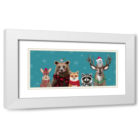 Holiday Friends II White Modern Wood Framed Art Print with Double Matting by Tyndall, Elizabeth